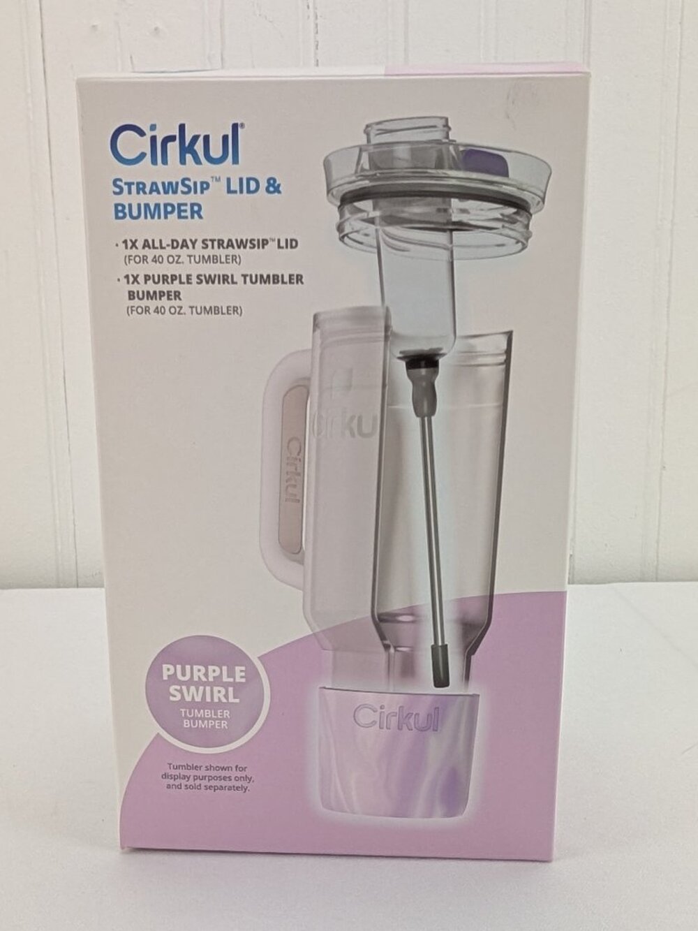 Cirkul All-Day StrawSip Lid & Tumbler Bumper Purple Swirl New in Box